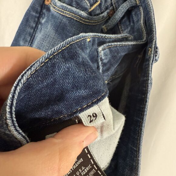 7 for all Mankind Flared Jeans Women's 29 Dark Wash Denim Low Rise Cotton Blend - Picture 8 of 15